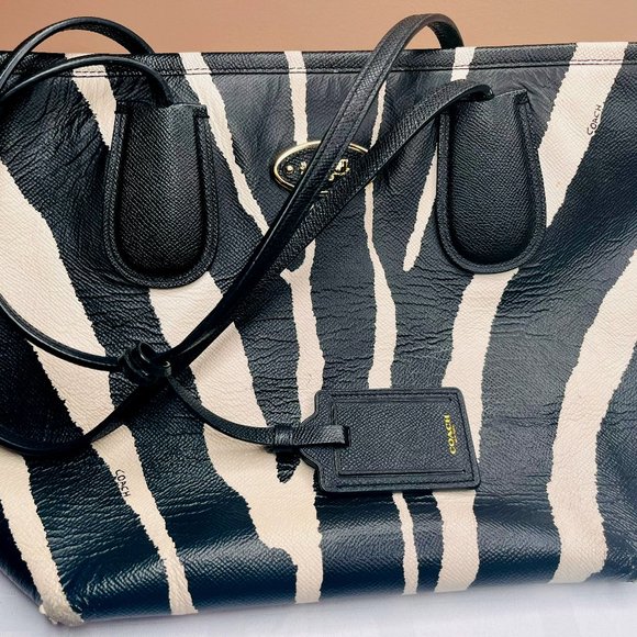 Coach Handbags - Coach Zebra Leather Handbag